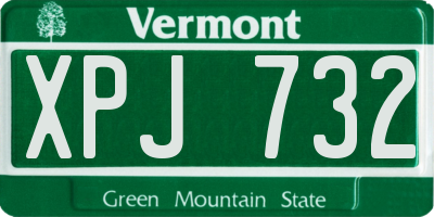 VT license plate XPJ732