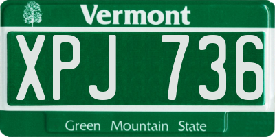 VT license plate XPJ736