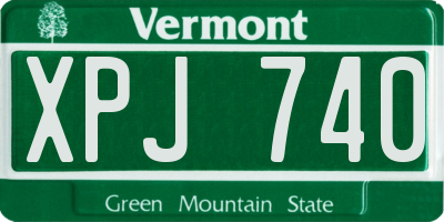 VT license plate XPJ740