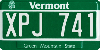 VT license plate XPJ741