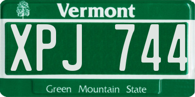 VT license plate XPJ744