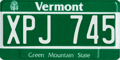 VT license plate XPJ745