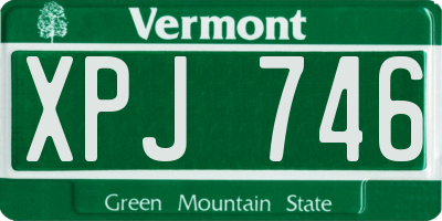 VT license plate XPJ746