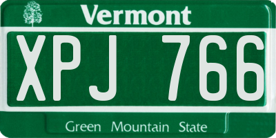 VT license plate XPJ766