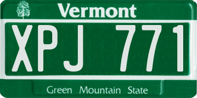 VT license plate XPJ771