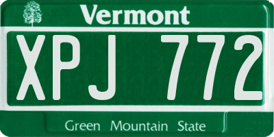 VT license plate XPJ772