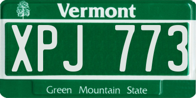 VT license plate XPJ773
