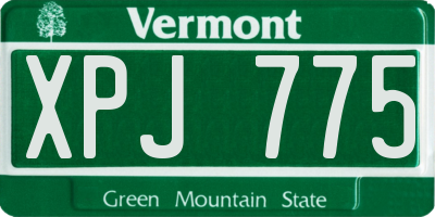 VT license plate XPJ775