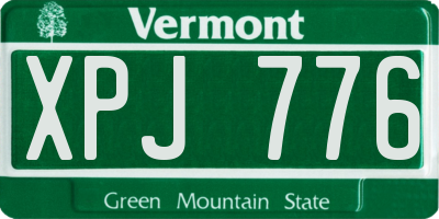 VT license plate XPJ776