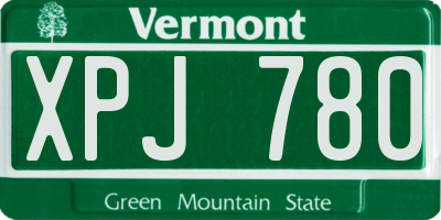 VT license plate XPJ780