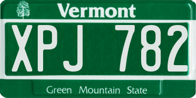 VT license plate XPJ782