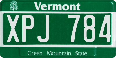 VT license plate XPJ784