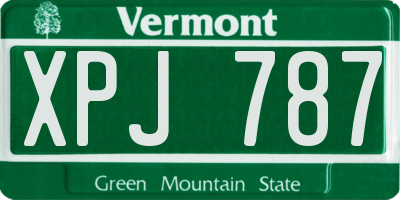VT license plate XPJ787