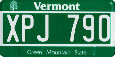 VT license plate XPJ790