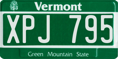 VT license plate XPJ795
