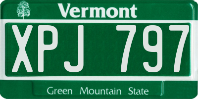 VT license plate XPJ797