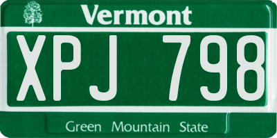 VT license plate XPJ798