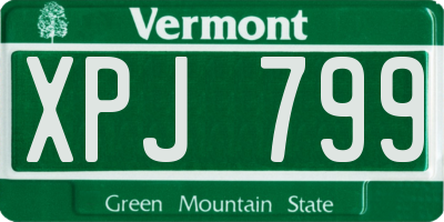 VT license plate XPJ799
