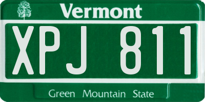 VT license plate XPJ811