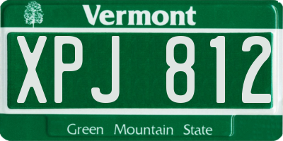VT license plate XPJ812