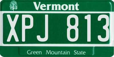VT license plate XPJ813