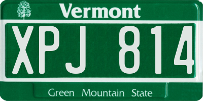 VT license plate XPJ814