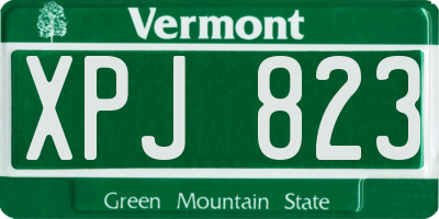 VT license plate XPJ823