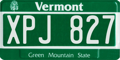 VT license plate XPJ827