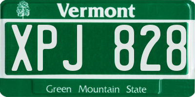 VT license plate XPJ828
