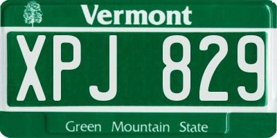 VT license plate XPJ829