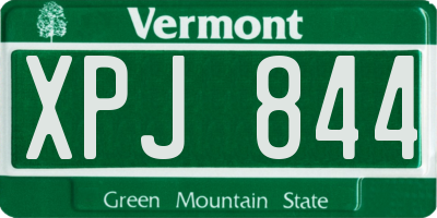 VT license plate XPJ844