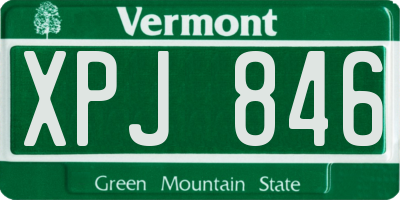 VT license plate XPJ846