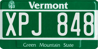 VT license plate XPJ848