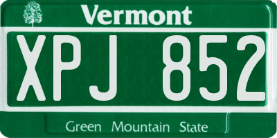 VT license plate XPJ852
