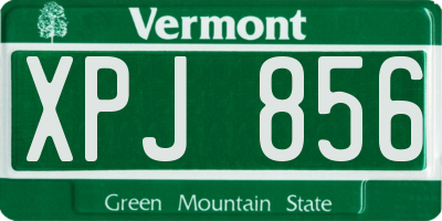 VT license plate XPJ856