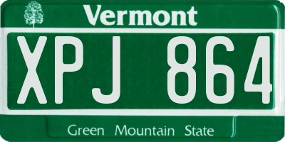VT license plate XPJ864