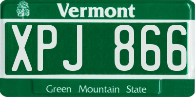 VT license plate XPJ866