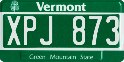 VT license plate XPJ873