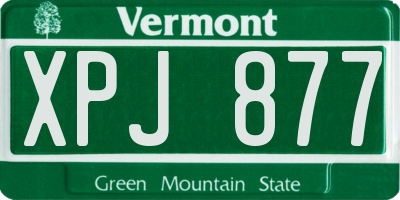 VT license plate XPJ877