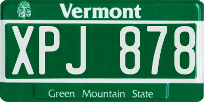 VT license plate XPJ878