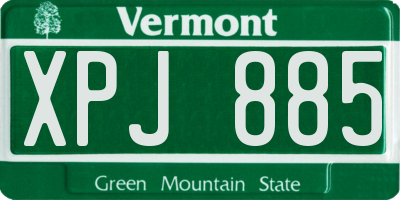 VT license plate XPJ885