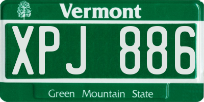 VT license plate XPJ886