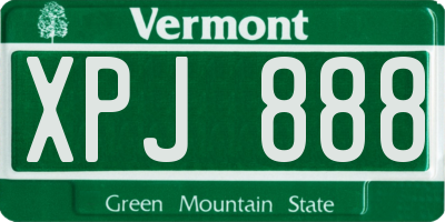VT license plate XPJ888