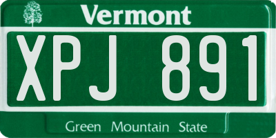VT license plate XPJ891