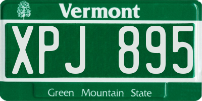 VT license plate XPJ895