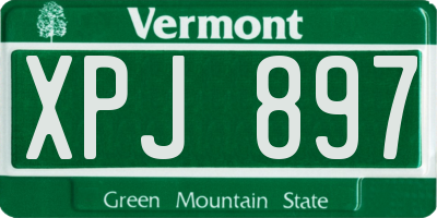 VT license plate XPJ897