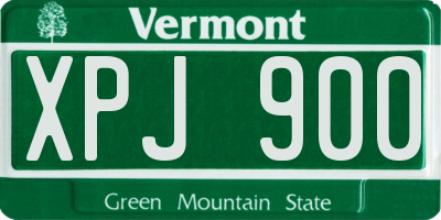 VT license plate XPJ900