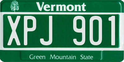 VT license plate XPJ901