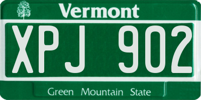VT license plate XPJ902