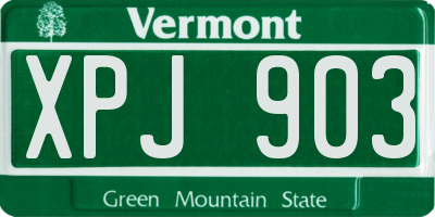 VT license plate XPJ903